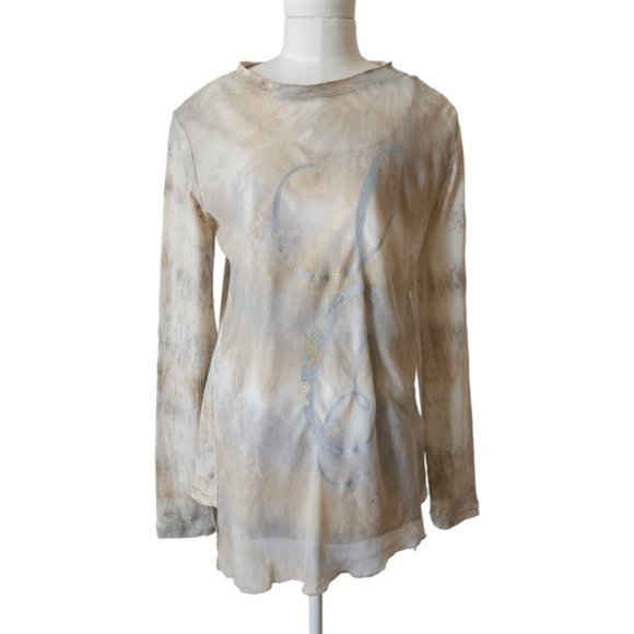 Manteau Long Beige Effet Vieilli ELISA CAVALETTI - Taille L - Occasion Très Bon état